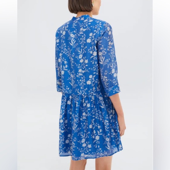 Tuckernuck Limoges Floral Royal Shirt Dress Medium - Picture 3 of 14